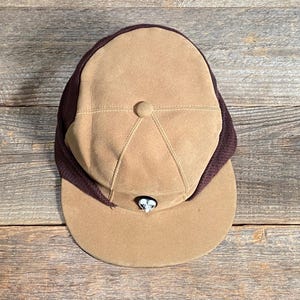Vintage Goorin Bros. jaktkeps i kamelmocka från 1970-talet med stickade öronflikar - Herrstorlek Medium bild 9