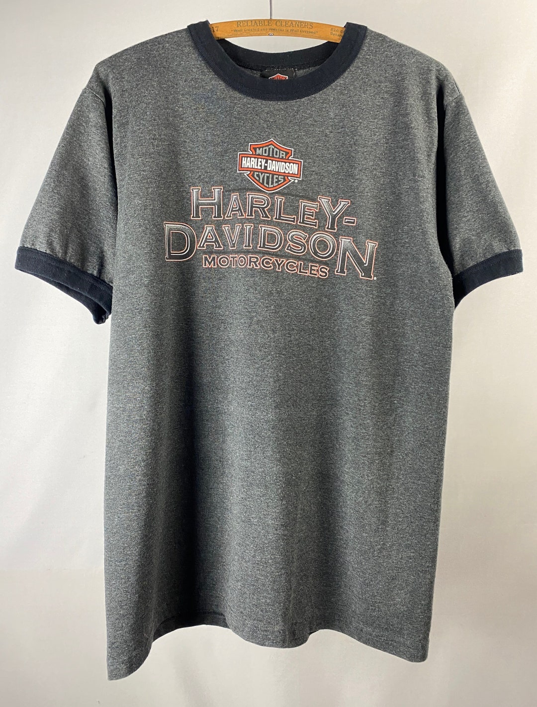 Laidlaw's Y2k Harley Davidson Motorcycles Graphic Ringer Tshirt Baldwin Park, CA Made in USA