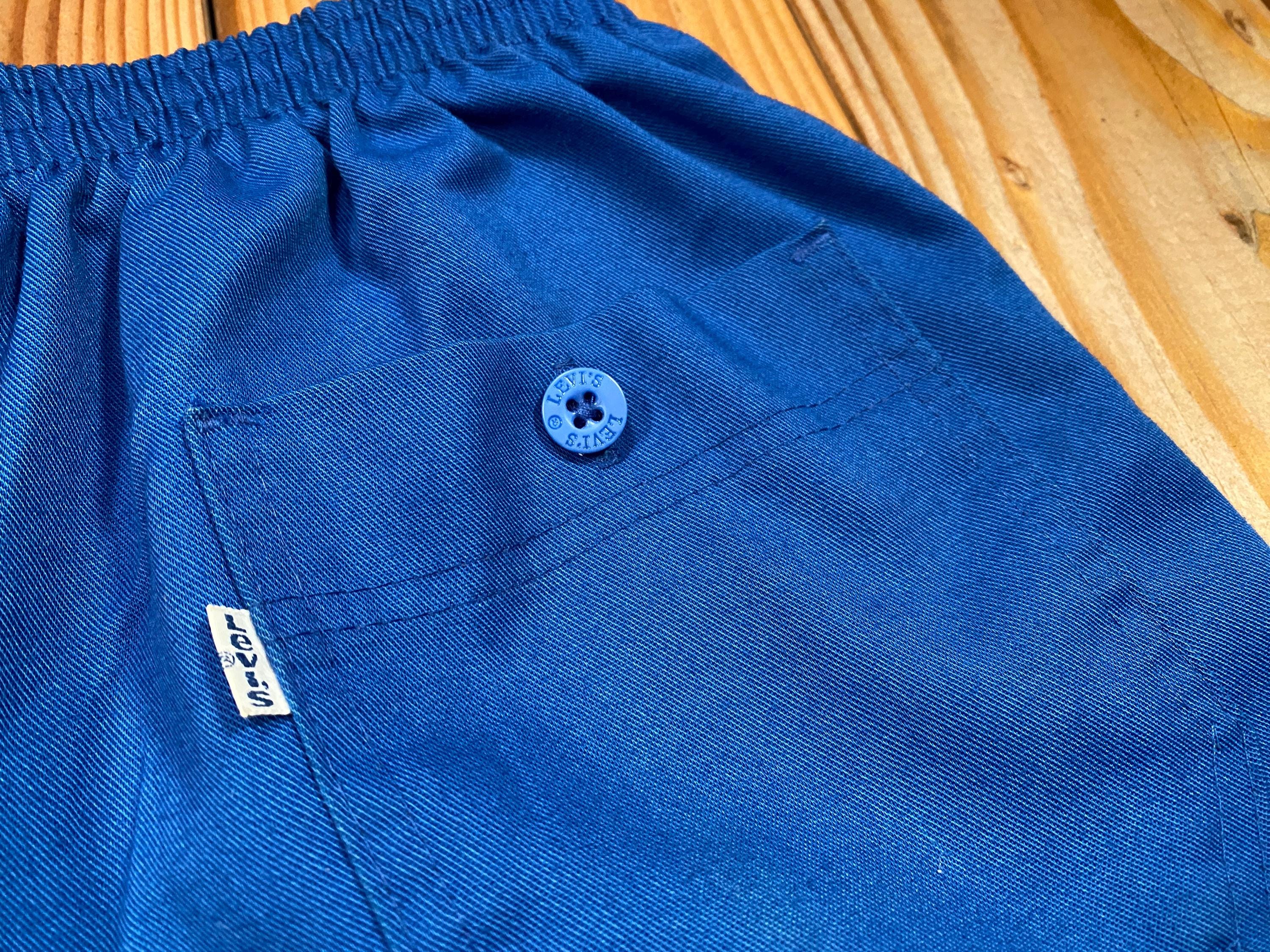 Vintage 1984 Levis Team USA Olympic Running Shorts Blue Nylon Size