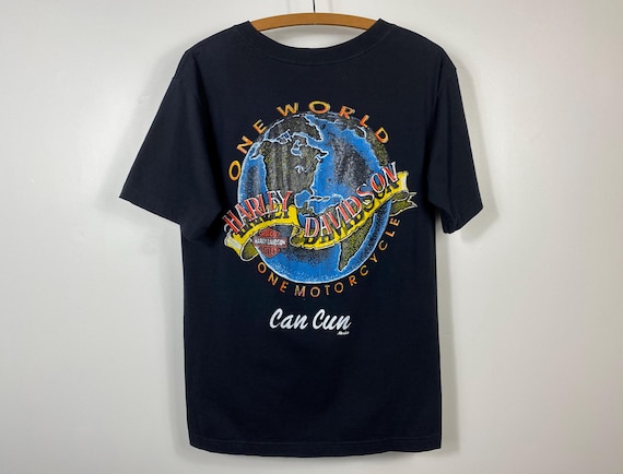 Y2k Vintage Harley "One World" T-Shirt - M - Vintage Biker Tee