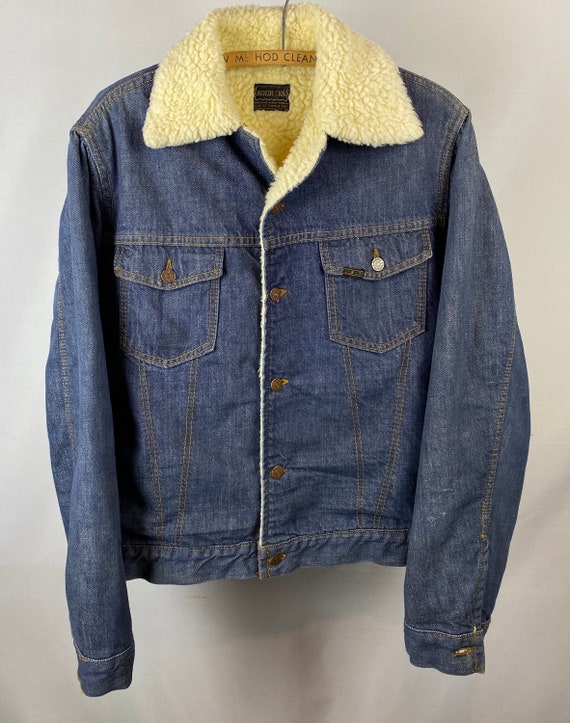 70s/80s Roebucks Sherpa Lined Denim Jacket - Vintage Western