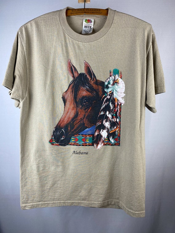 1990s Alabama Graphic T Shirt | Vtg Horse Shirt | 