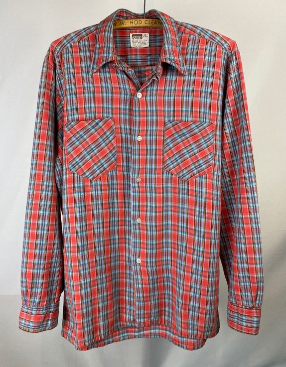 Vintage 80s 90s Montgomery Ward Plaid Flannel Shir