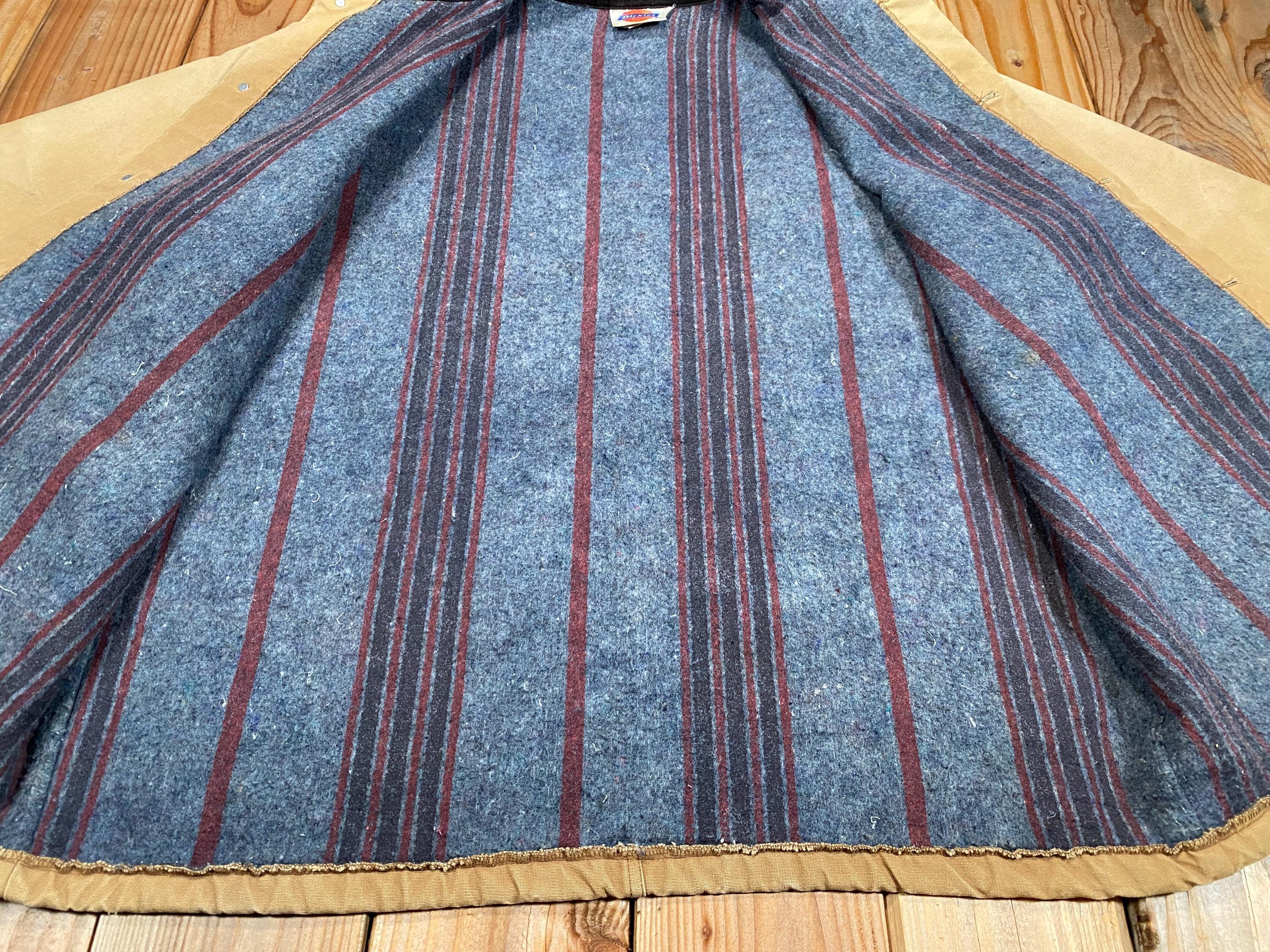 Retro Rugged Vintage 90s Dickies Blanket Lined Duck Canvas Distressed Chore Jacket ...