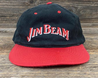 VTG jaren 90 Jim Beam Whisky geborduurde snapback-hoed - Retro Beer Alcohol Memorabilia