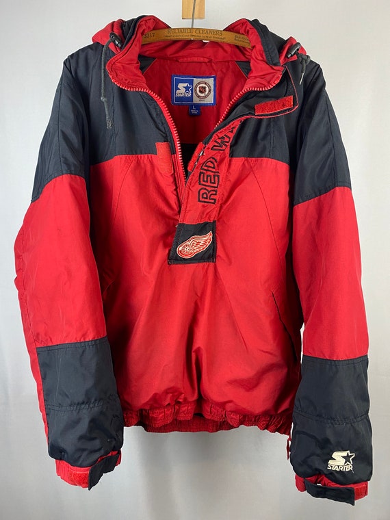 Vintage Fans Gear Red Wings Jacket Mens L Red Black Detroit Hockey