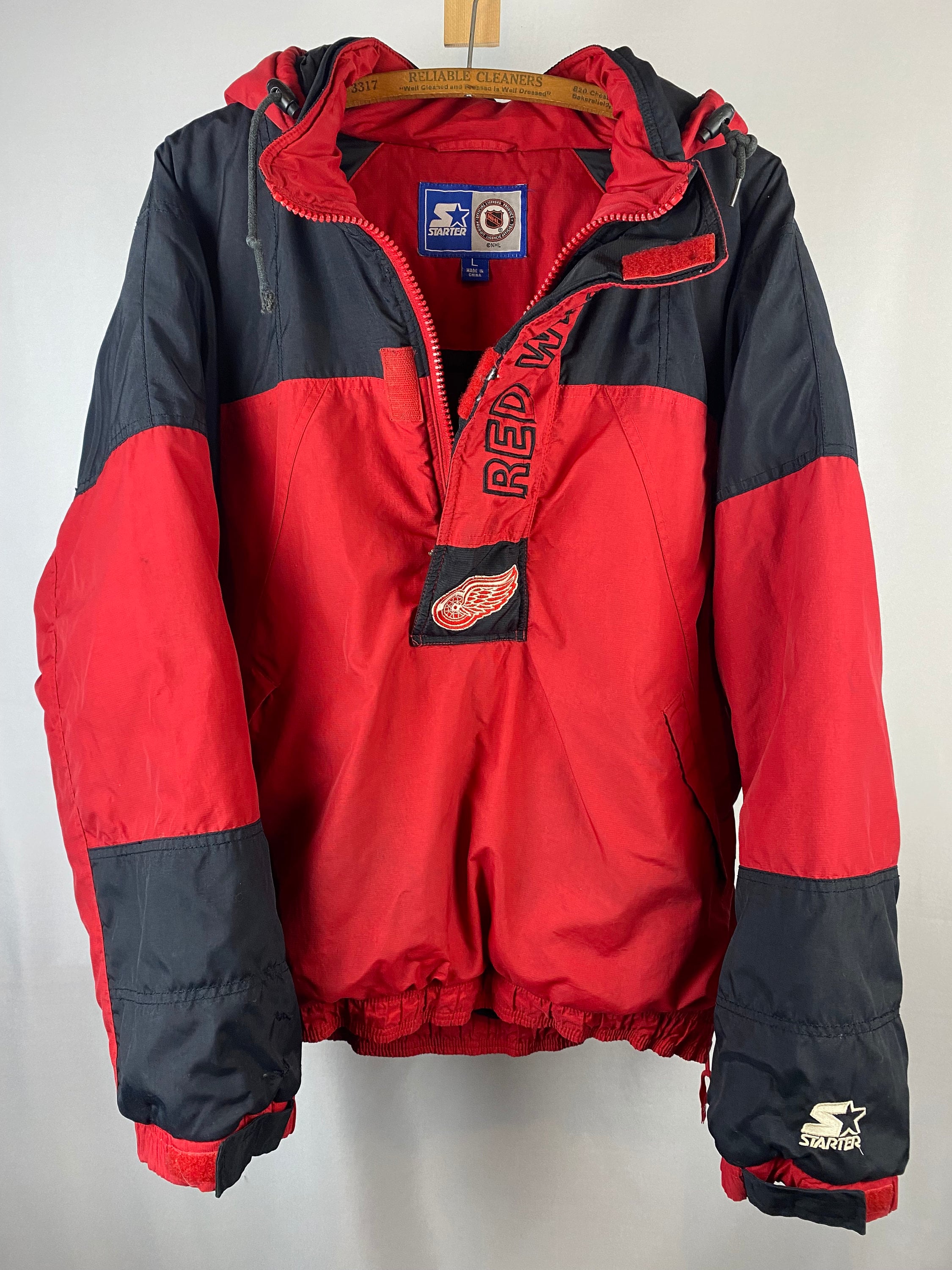 Detroit Red Wings: 1990's 1/4 Zip Starter Breakaway Jacket (XL
