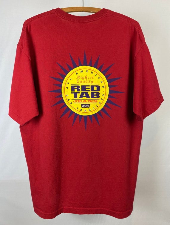 90s Levis Red Tab Jeans Starburst Graphic T-Shirt… - image 2