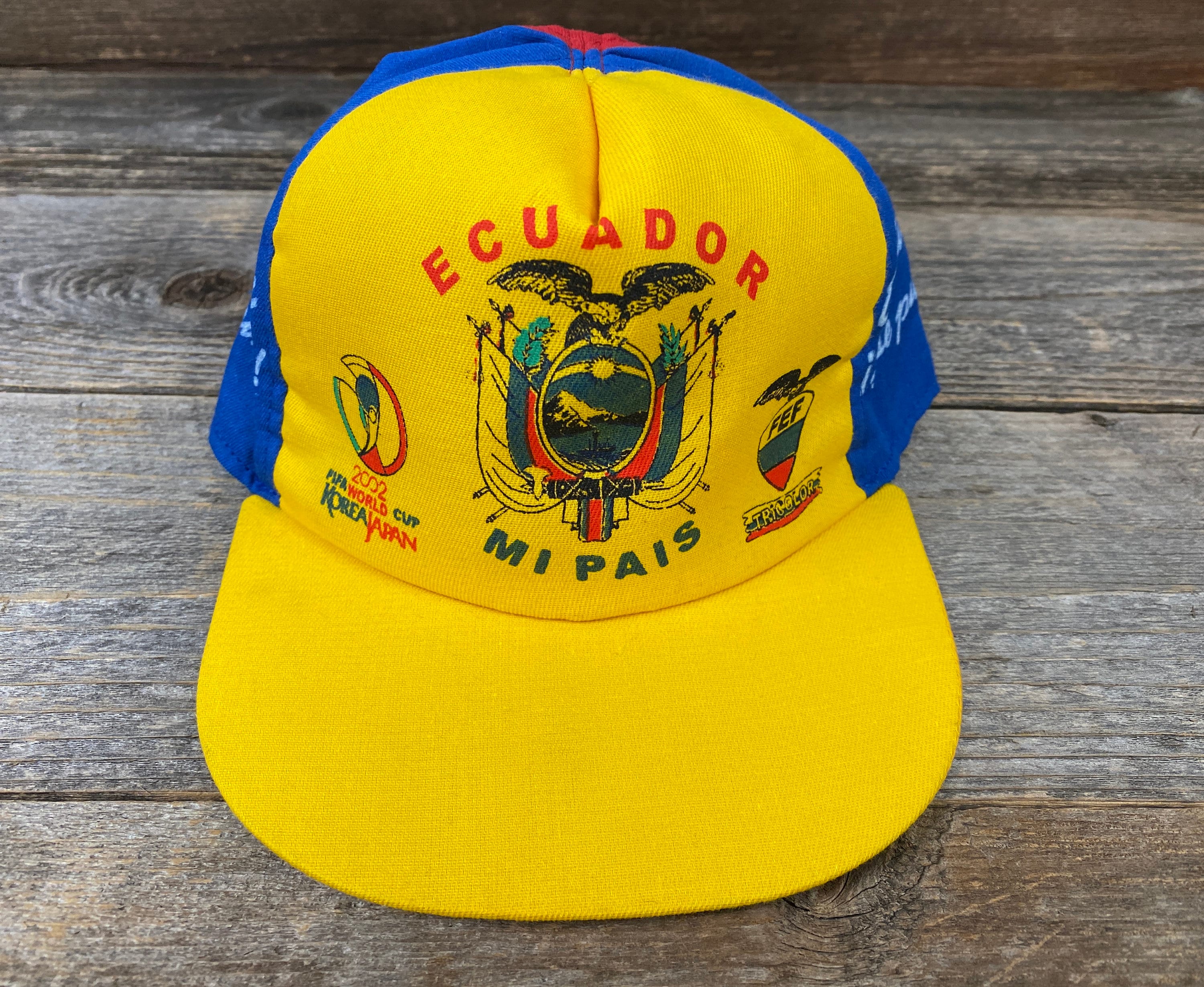 Casquette Vintage Brésil Années 90 – Jaune – Ajustable Velcro – Taille S/M
