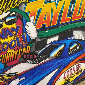 Vintage 90-tals NHRA Dennis Taylor Way cool rolig bil dragracing t-shirt, Hanes Beefy-T herrstorlek S bild 5