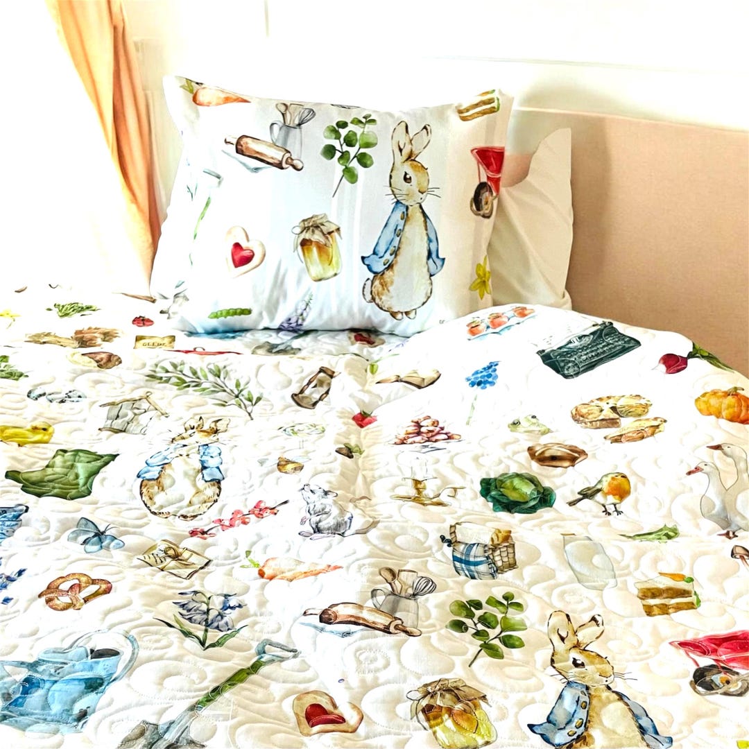 Peter Rabbit Baby Quilt – Beatrix Potter Animals Crib Blanket - Etsy