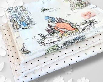 Peter Rabbit Burp Cloth Set | White Terry Backing, Cotton