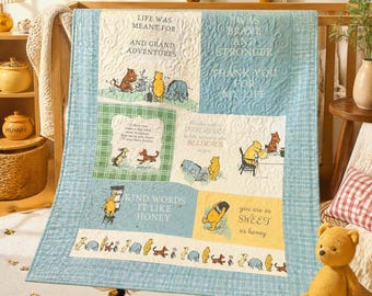 Winnie the Pooh Panel blanket - a patchwork of scenes
