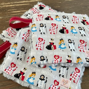 Alice in Wonderland Baby Lovey with Wooden Teether