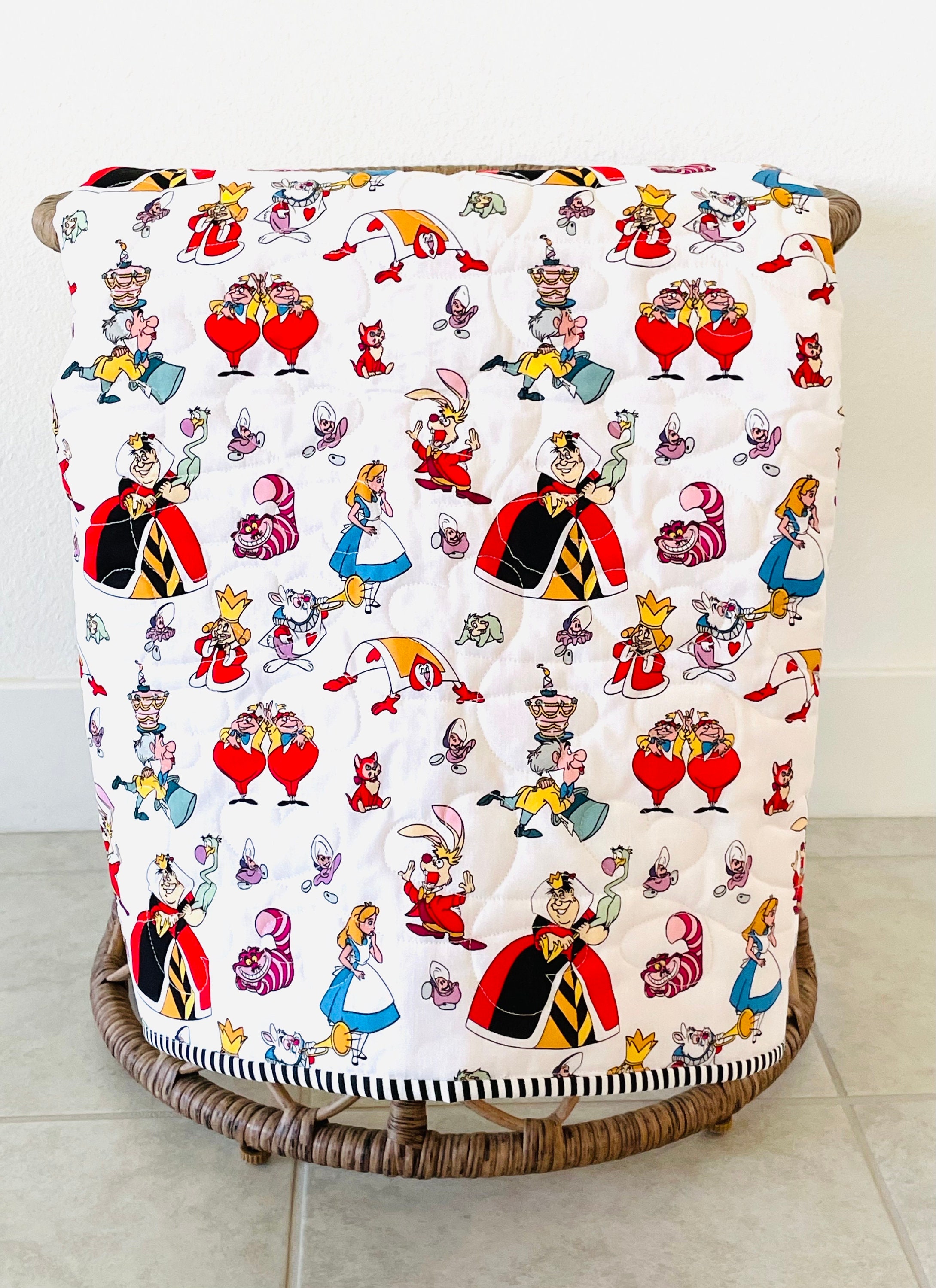 Alice In Wonderland Baby Nursery Minky Blanket Infant Disney Cheshire Cat  White Rabbit Throw 50x60