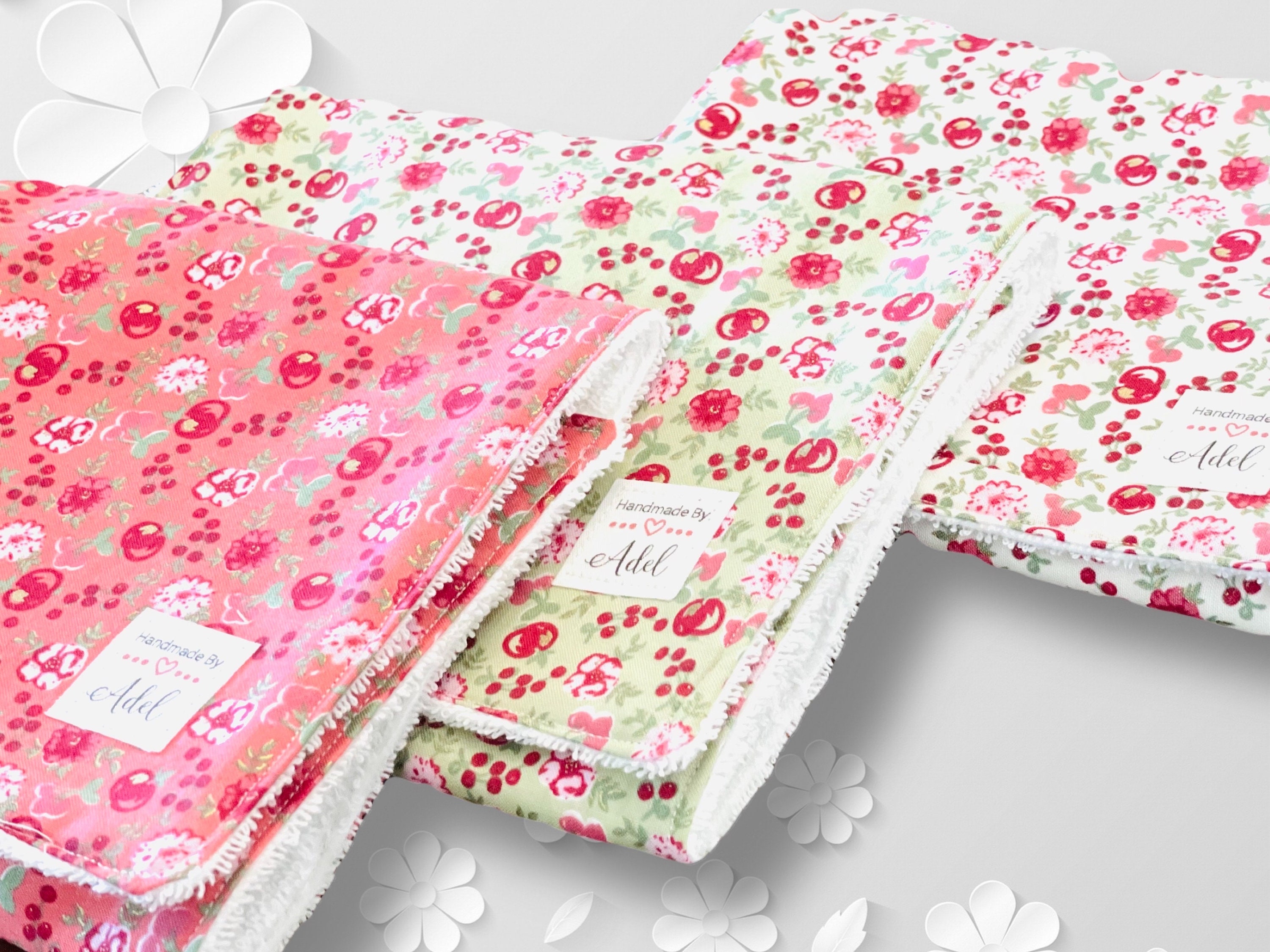 Burp Cloth Set Terry Backing Burp Cloth Set Burp Rags Etsy