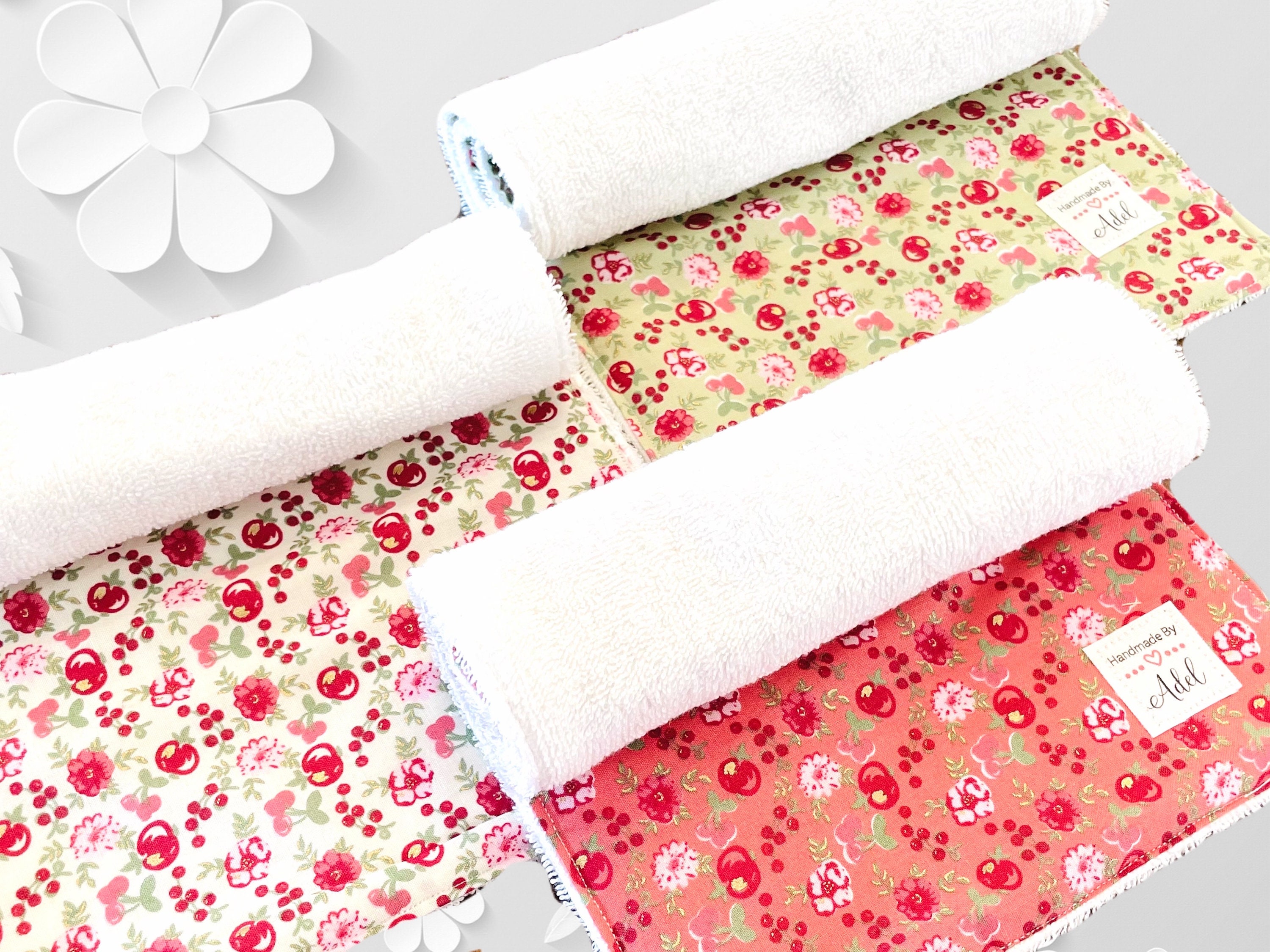 Burp Cloth Set Terry Backing Burp Cloth Set Burp Rags Etsy