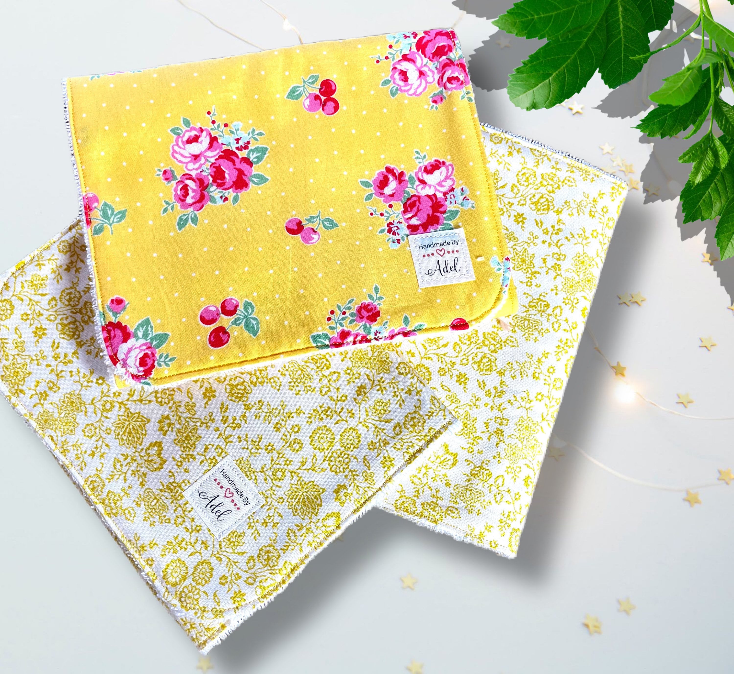 Floral Cotton Terry Burp Cloth Set - Baby Shower Gift