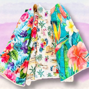 Hawaiian Print Tropical Bliss Super Snuggle Minky Faux Fur Throw lovey blanket