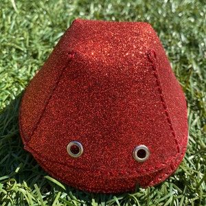 Handgemachte Quads Roller Skate Toe Caps - rot Glitter Kunstleder - Roller Skate Zubehör