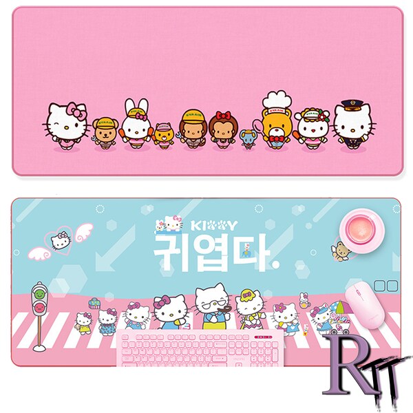 Hello Kitty XL Large Extended Gaming Non-Slip Mouse Mat Pad Mousepad Computer PC Desk Office Table Work Anime Cartoon Cat Female Girl Kid