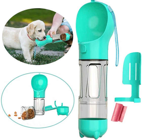 Portable Dog Food Feeder, Poop Scoop, Water Dispenser 4 in 1 Dog