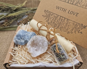 Little Box of Wellness Crystal Gift Set + Personalised Hand Stamped Card