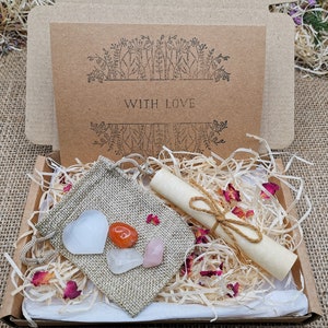 Gift of Love, Crystal Heart Gift Box, Personalised Crystal Gift Set, Letterbox Size