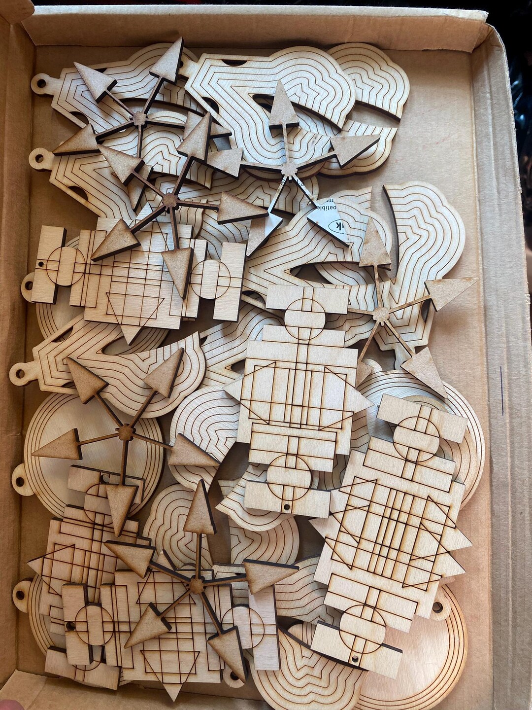 Mixed Laser Cut Offcuts Box, Plywood, Craft Materials, Recycled ...