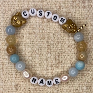 Custom Warrior Cats Beaded Bracelet: Precious Stone Custom Name Bracelet