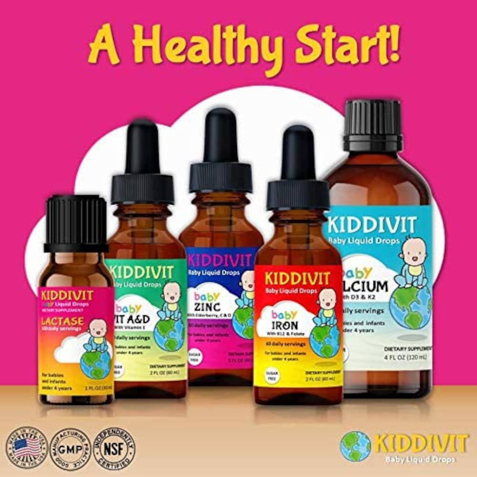 Kiddivitbaby Calcium Liquid Drops With Vitamin D3 & K2 24 Etsy