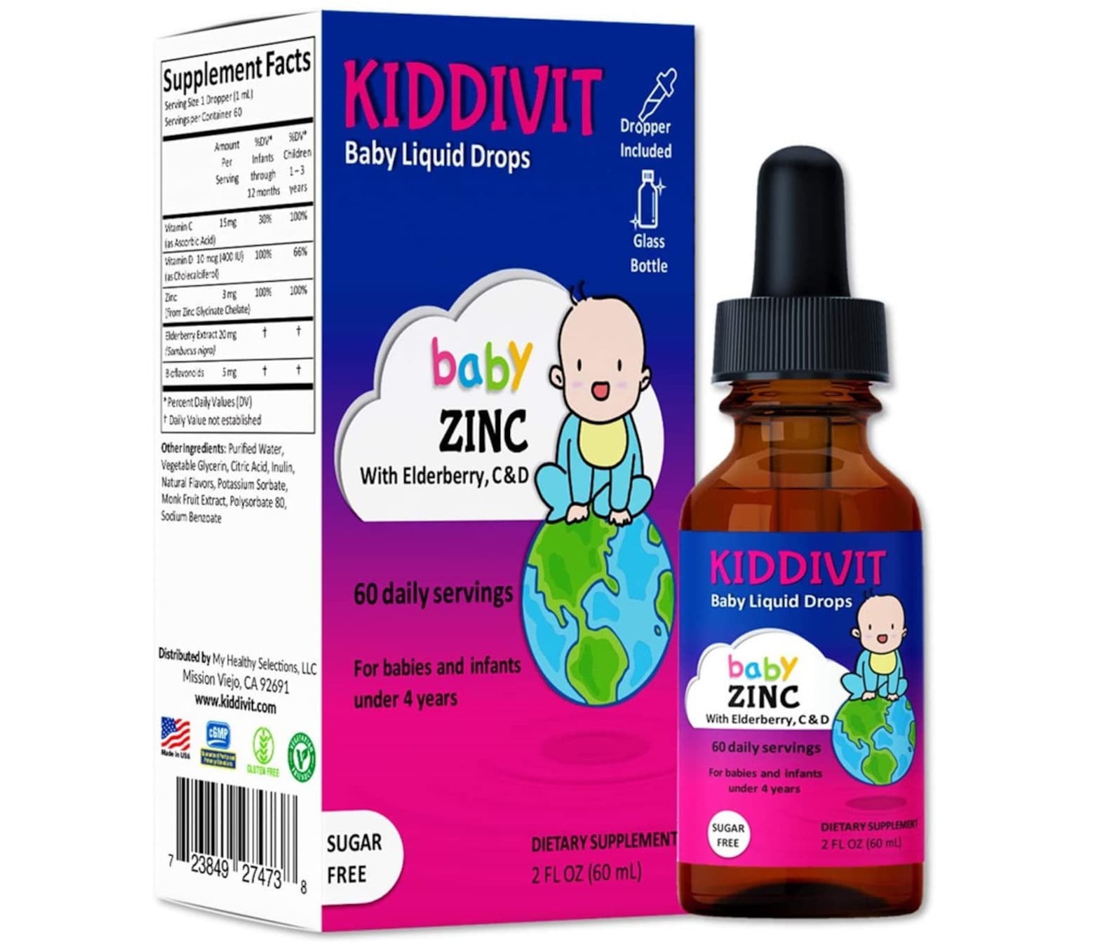 KiddivitBaby Zinc Liquid Drops with Elderberry Vitamin D3 & Etsy.de