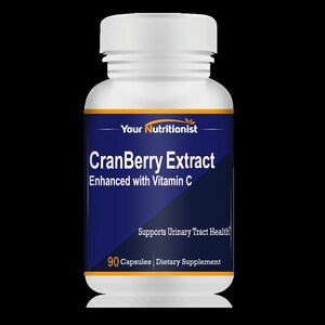Your Nutritionist Cranberry Extract with Vitamin C, Urinary Tract Health, 90 capsules, 45 days