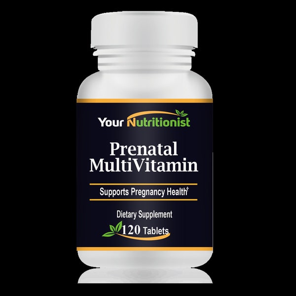 Your Nutritionist - Prenatal Multivitamin – Folic Acid, Choline, Iron, Biotin, Vitamin C, Vitamin D - 120 Tablets – 60 days