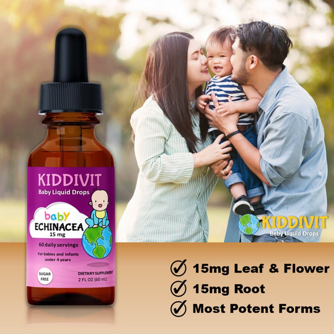 KiddivitBaby Echinacea 30 mg Liquid Drops 60 Days 2 Fl Oz Etsy