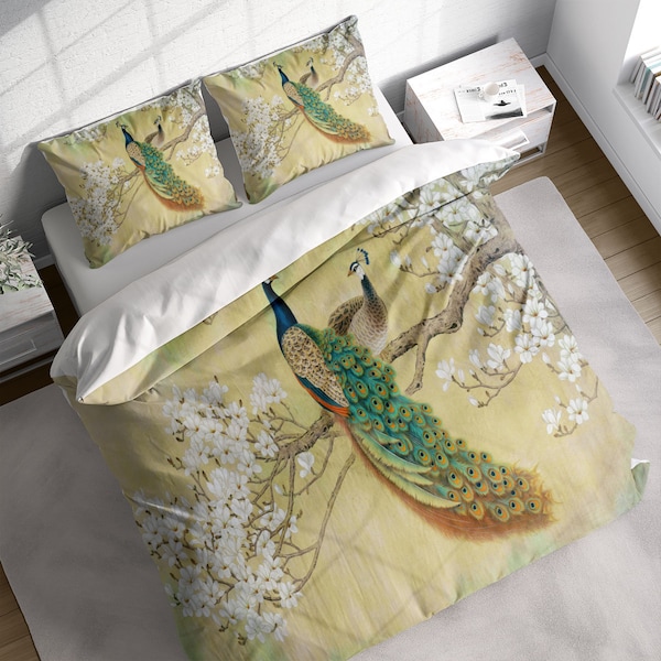 Peacock Duvet Etsy UK