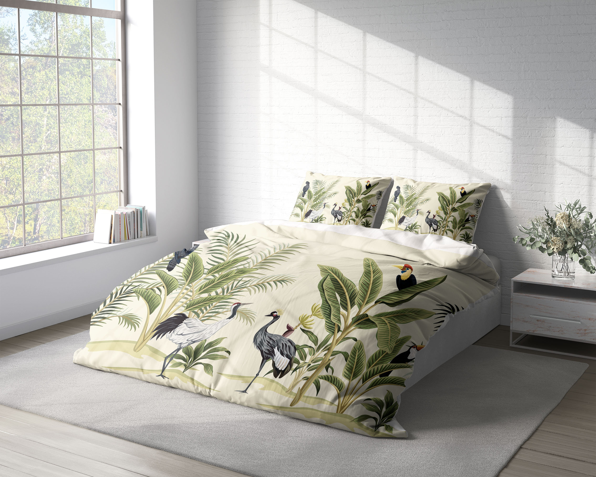 Duvet Cover Set-Eastern Floral Birds