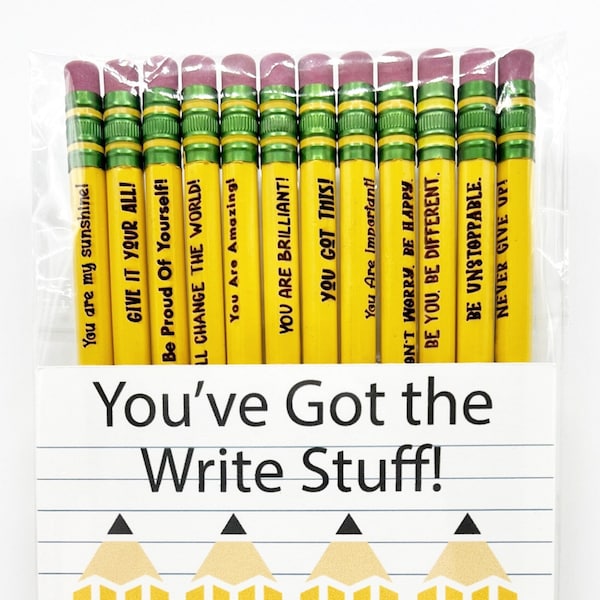 Engraved Ticonderoga Pencils For Your Favorite Student! Inspirational sayings! Personalized for Free! Stocking Stuffer, Birthday Gift