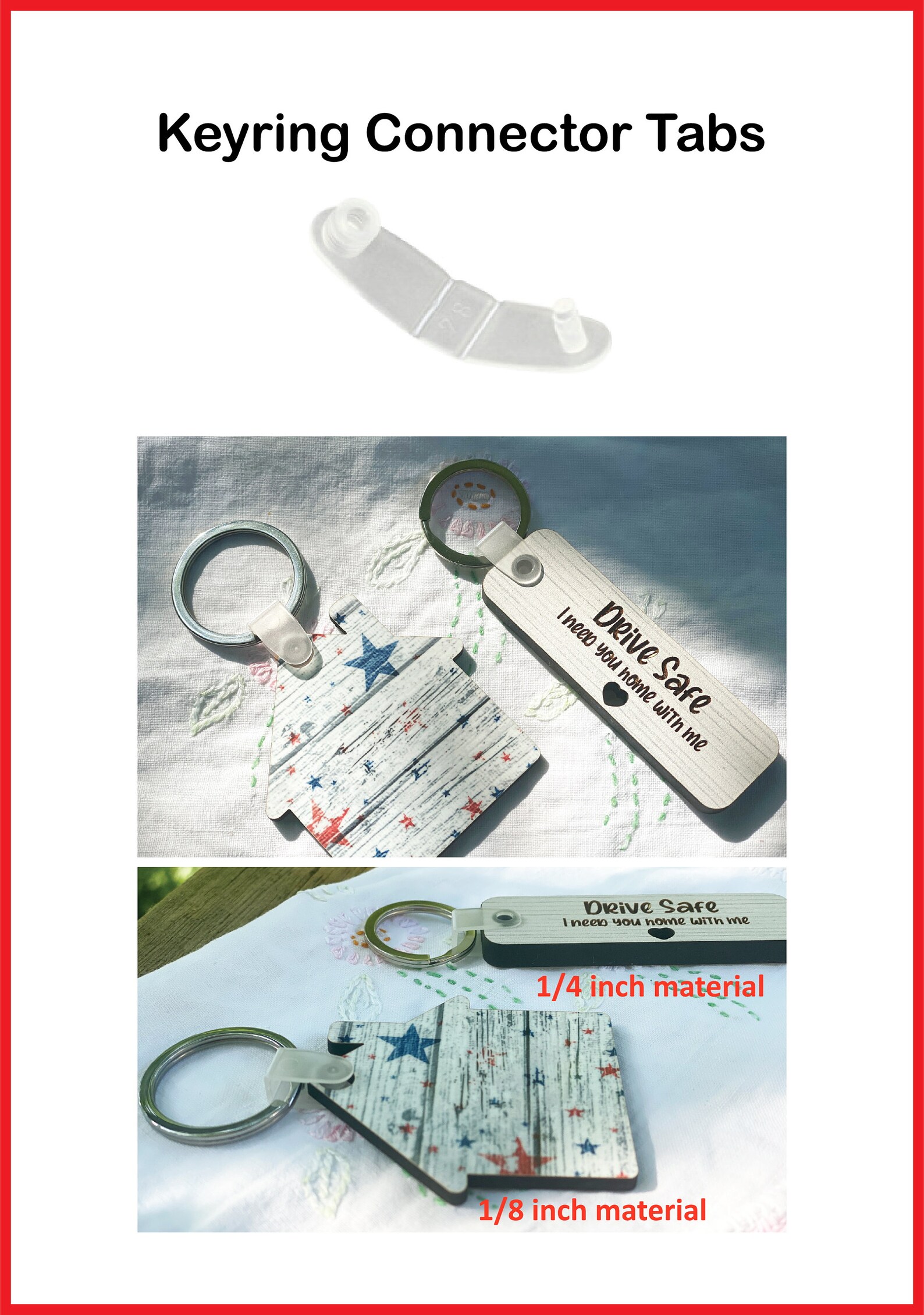 Keyring Connector Tabs Etsy