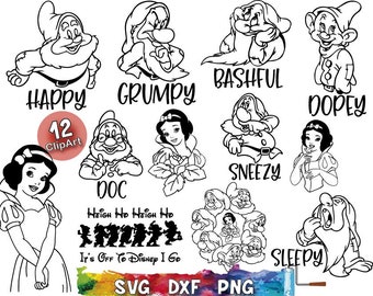 Free Snow White Dwarfs Svg