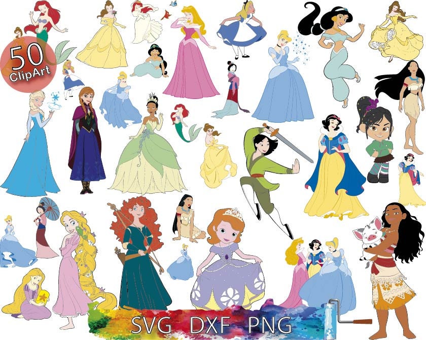 Disney Princess svg bundle Disney Princess Princess | Etsy