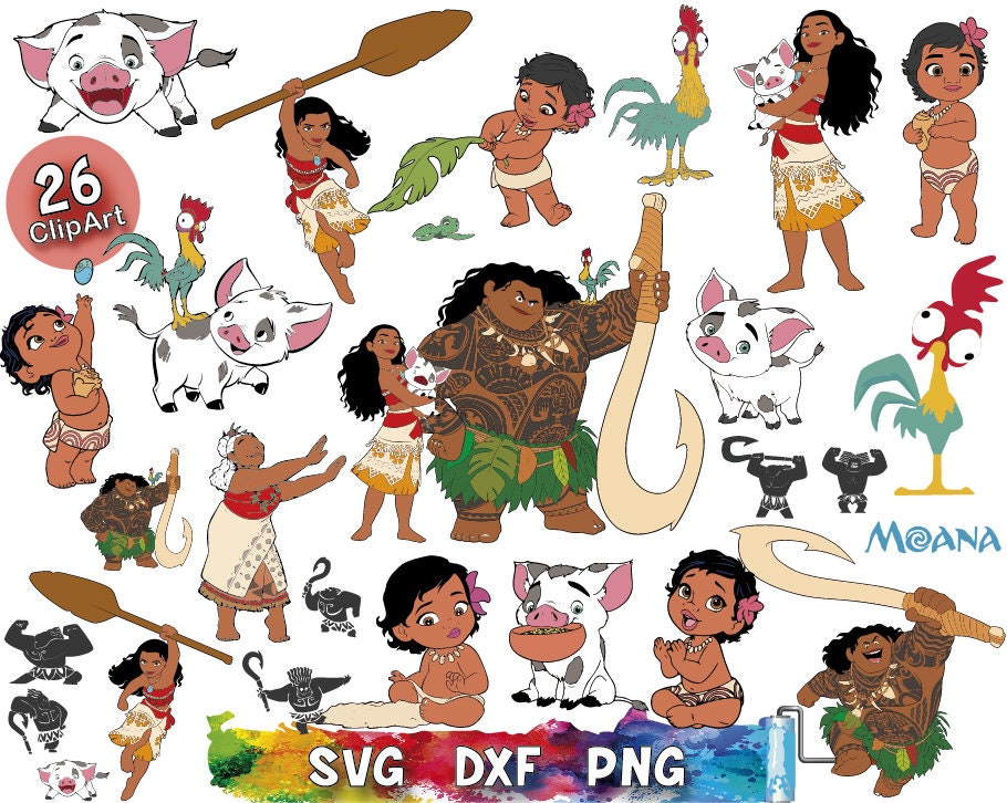 Moana Svg Moana Svg Bundle Hei Hei Moana Cut File File Etsy