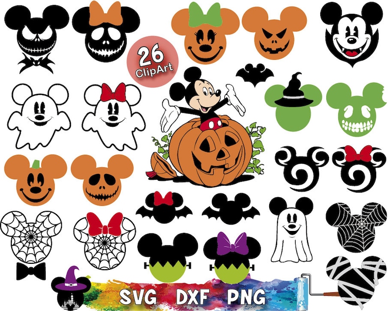 BUNDLE Disney svg Mickey Minnie svg Pumpkin svg Halloween | Etsy