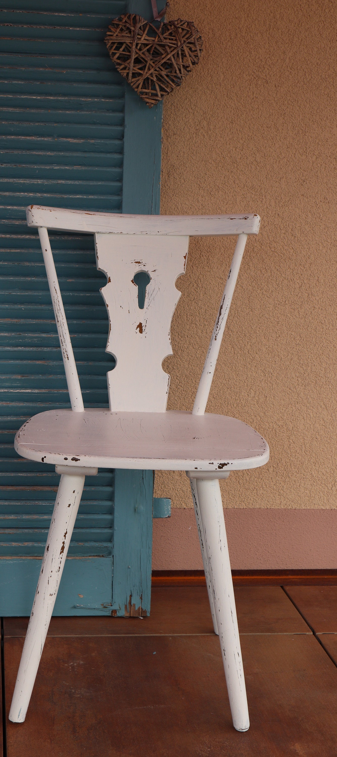 2-er Set antike weiße Stühle im Shabby chic Style Vintage | Etsy