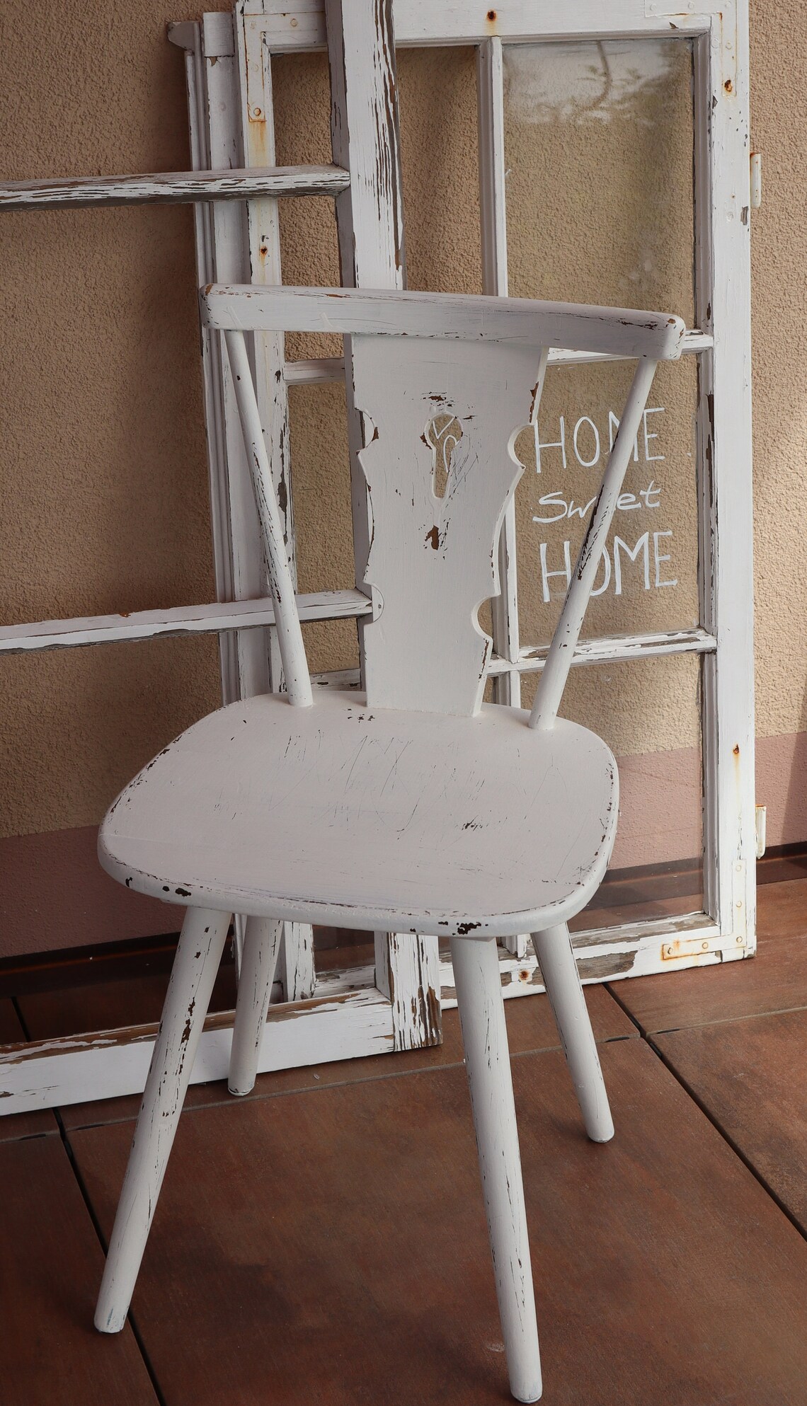 2-er Set antike weiße Stühle im Shabby chic Style Vintage | Etsy