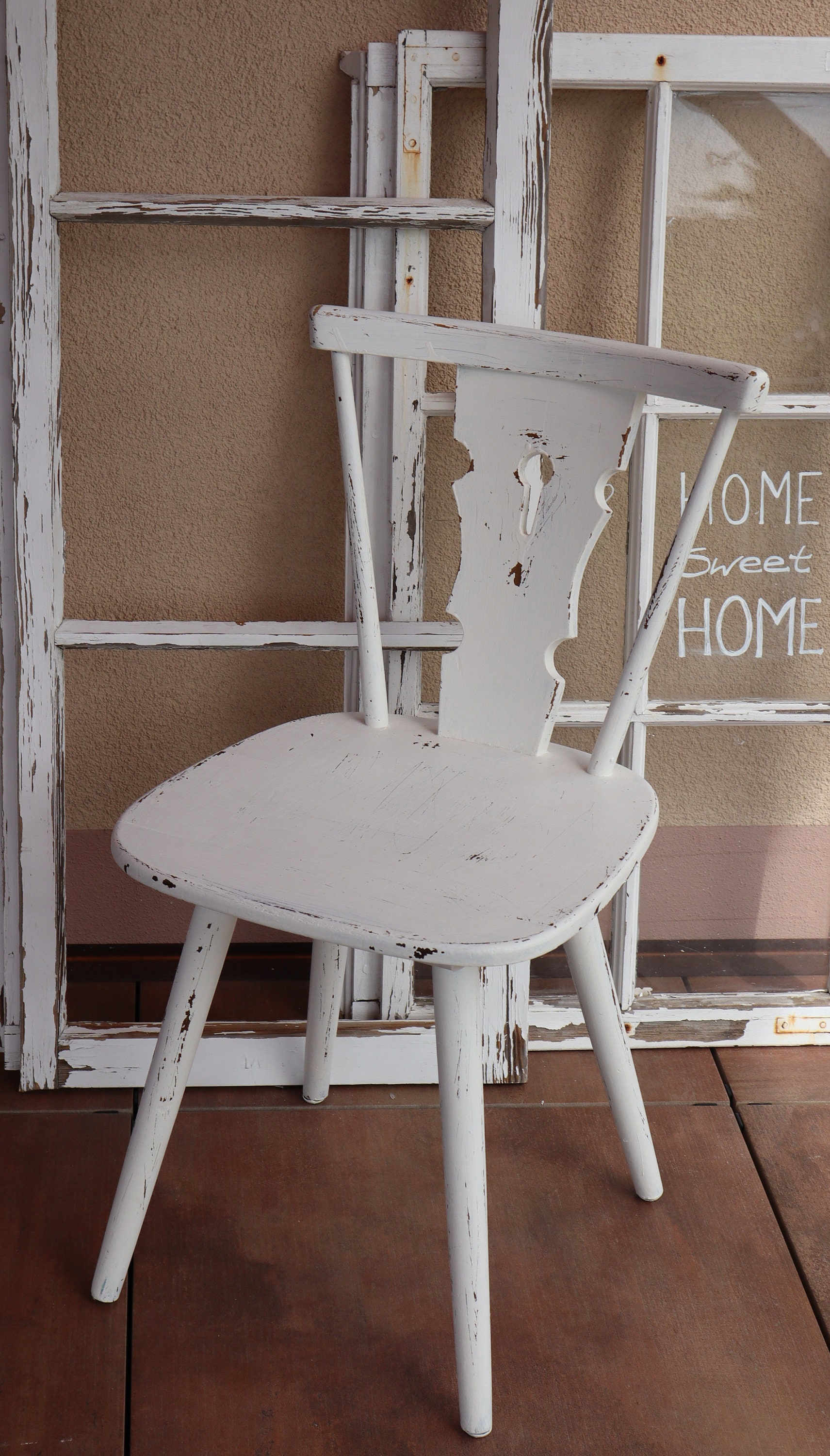 2-er Set antike weiße Stühle im Shabby chic Style Vintage | Etsy