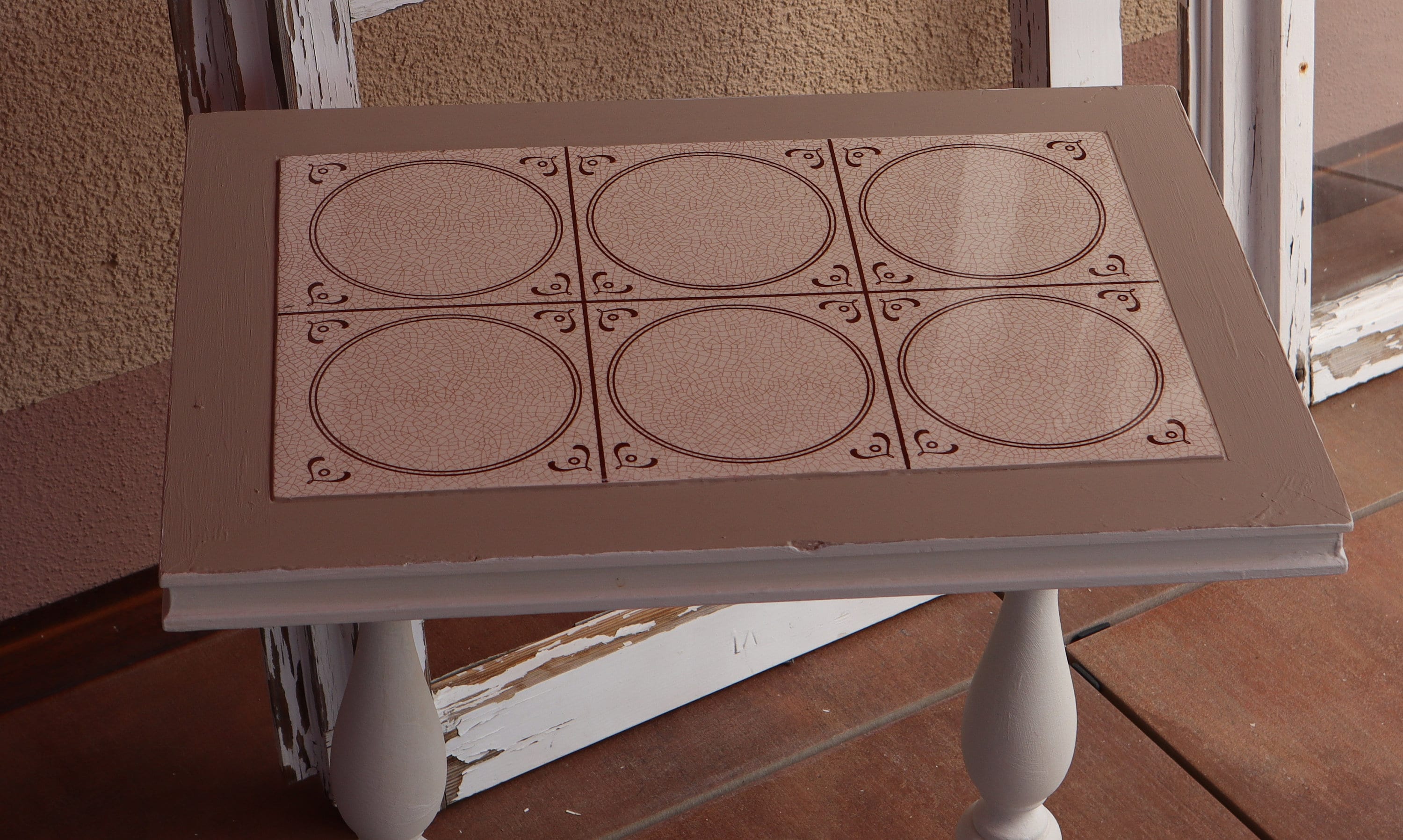 Alter Beistelltisch mit Fliesenplatte kleiner Tisch Shabby | Etsy