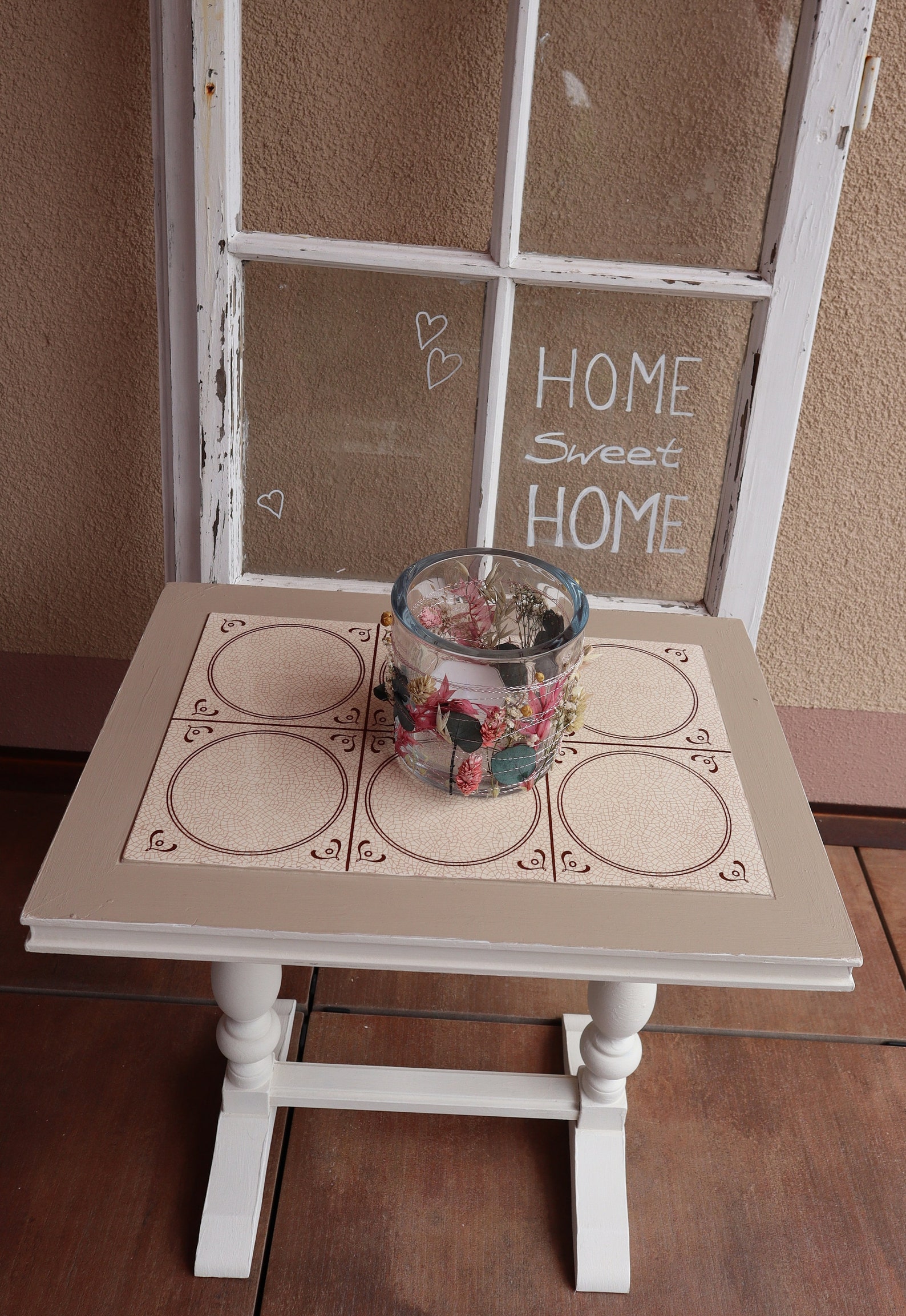 Alter Beistelltisch mit Fliesenplatte kleiner Tisch Shabby | Etsy