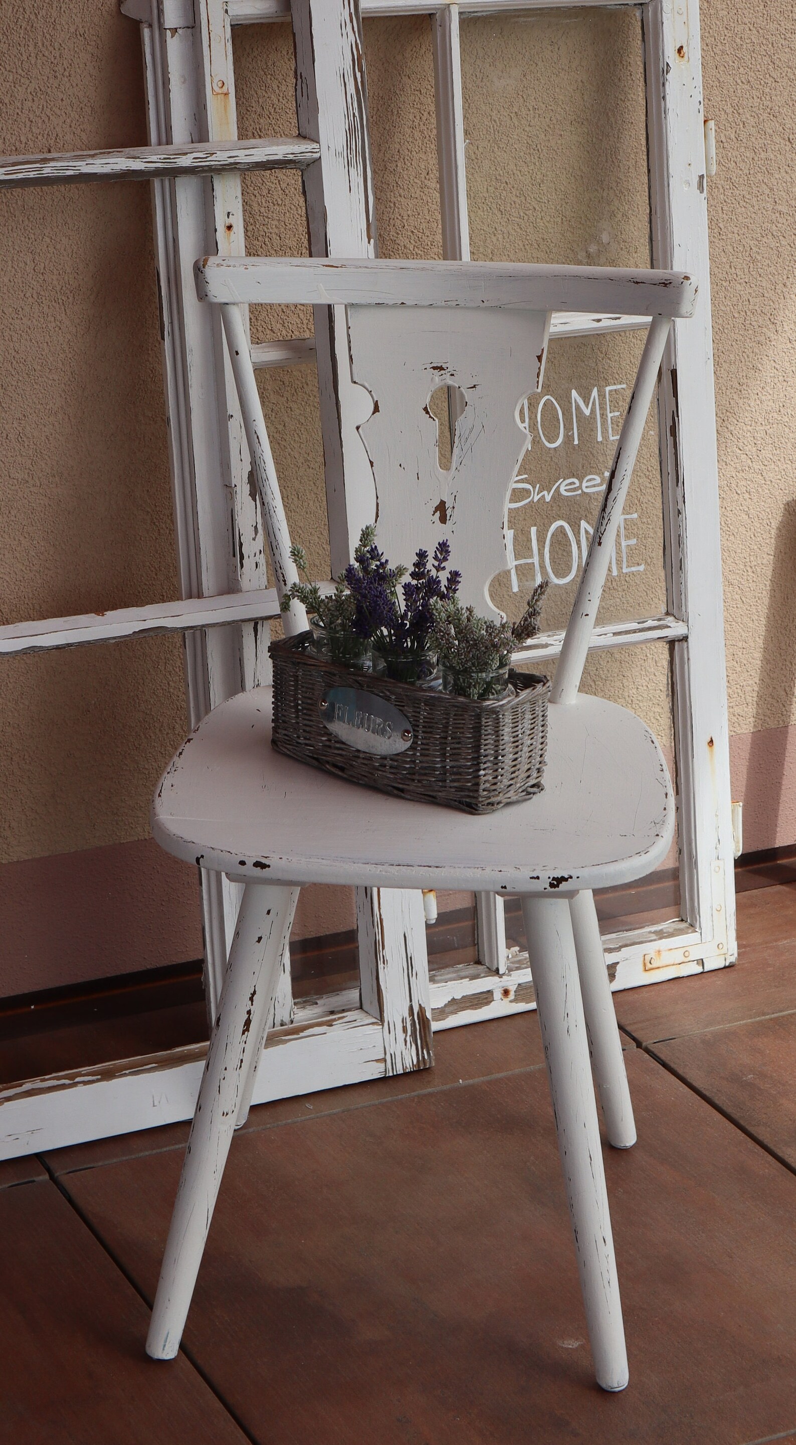 2-er Set antike weiße Stühle im Shabby chic Style Vintage | Etsy