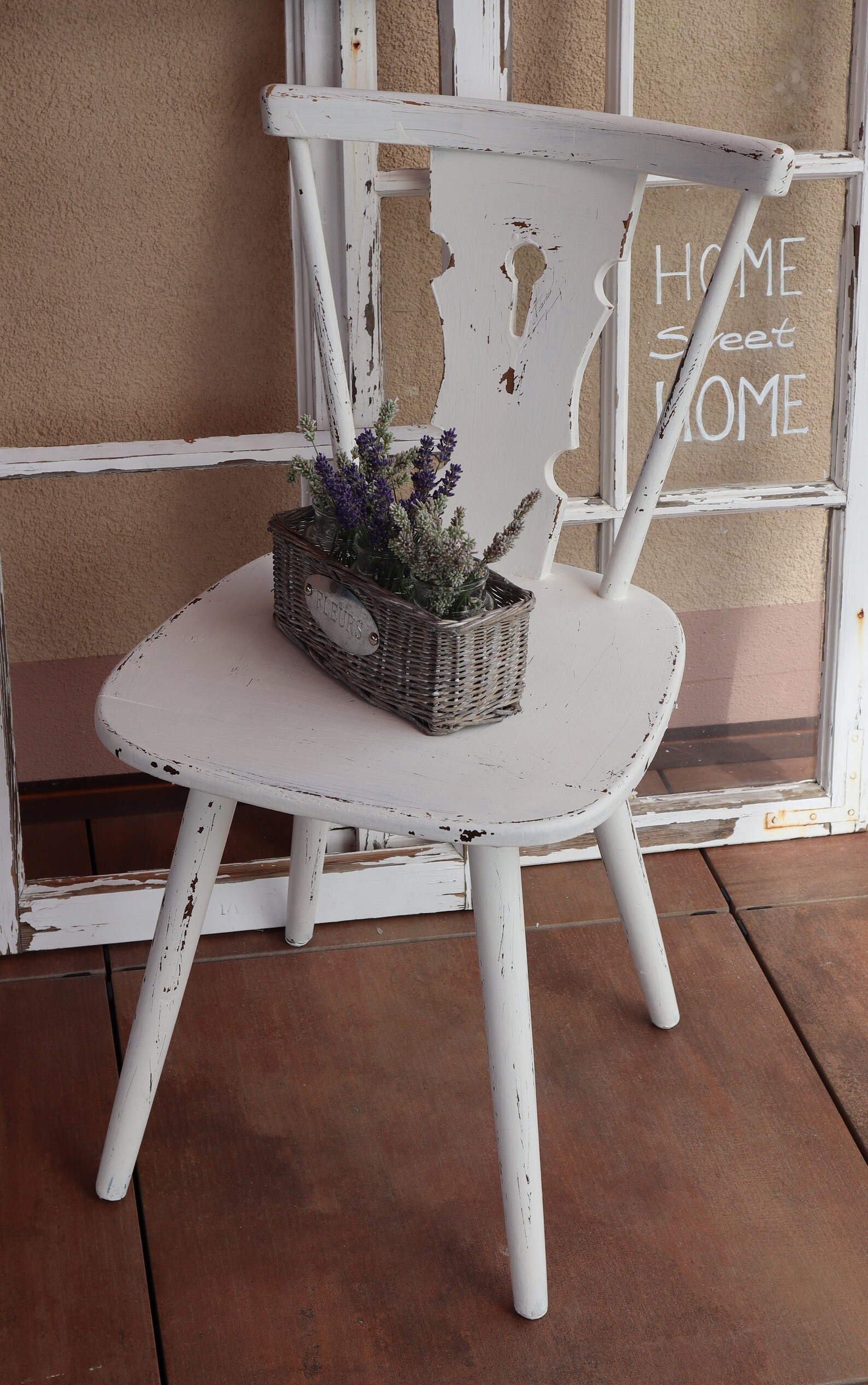 2-er Set antike weiße Stühle im Shabby chic Style Vintage | Etsy